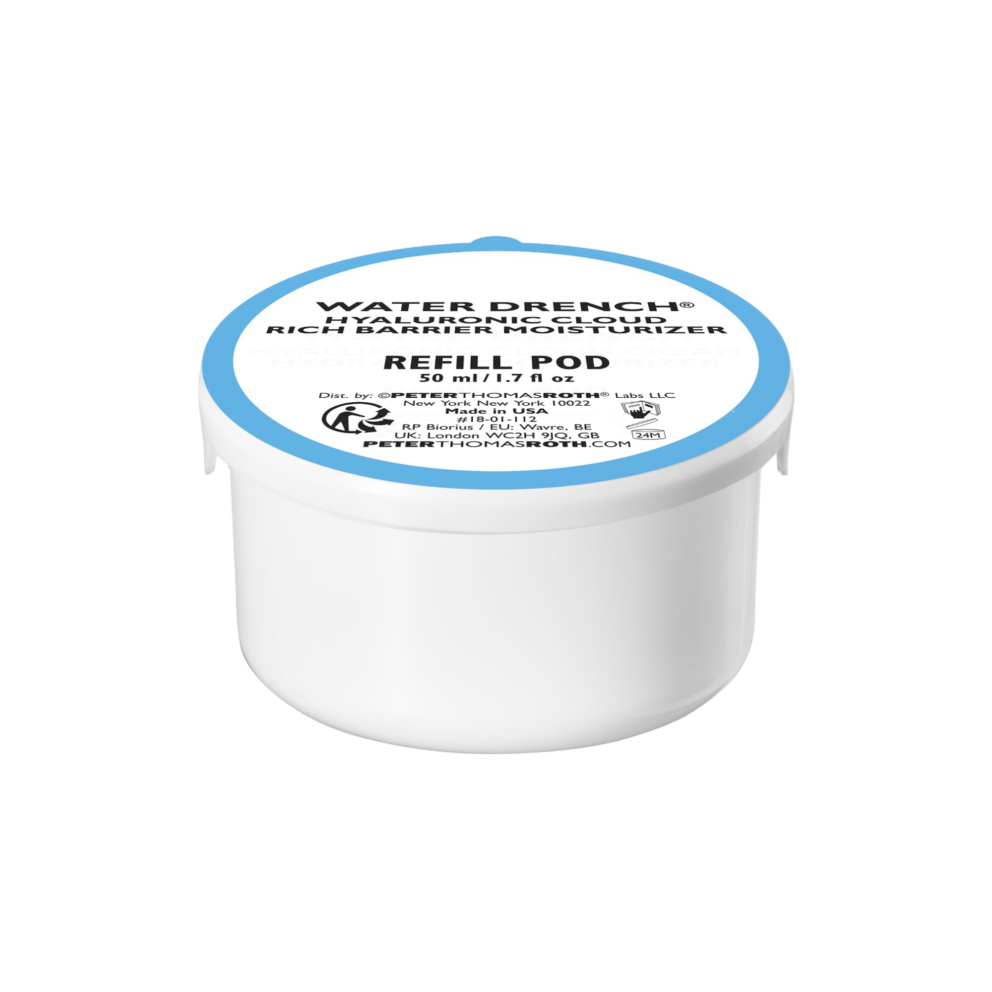 Peter Thomas Roth | Water Drench® Hyaluronic Cloud Rich Barrier Moisturizer Refill Pod | Hyaluronic Acid Barrier Cream For Dry Skin, Fragrance-Free