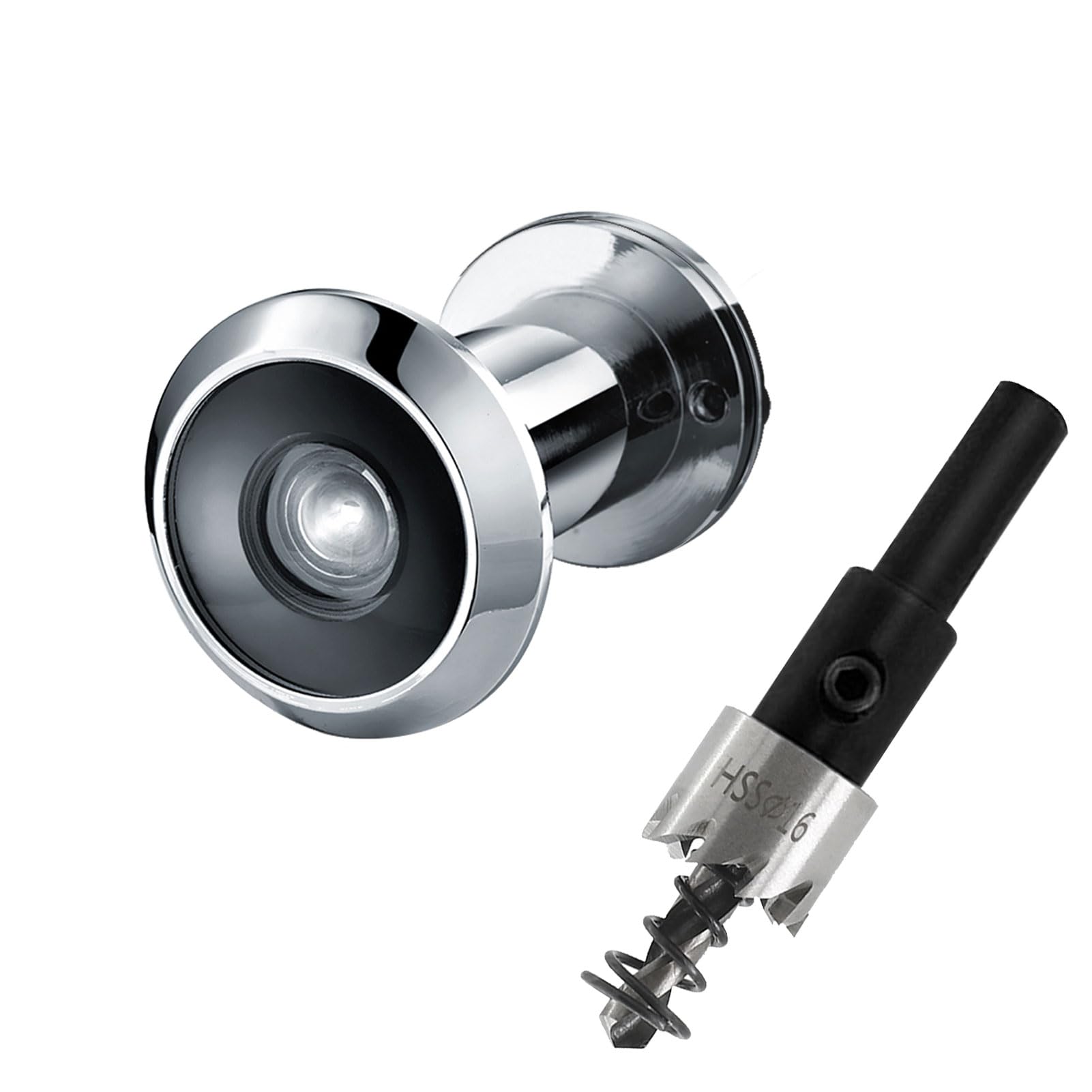 Judas de porte laiton massif TOGU 220 degrés avec foret de perçage 16mm