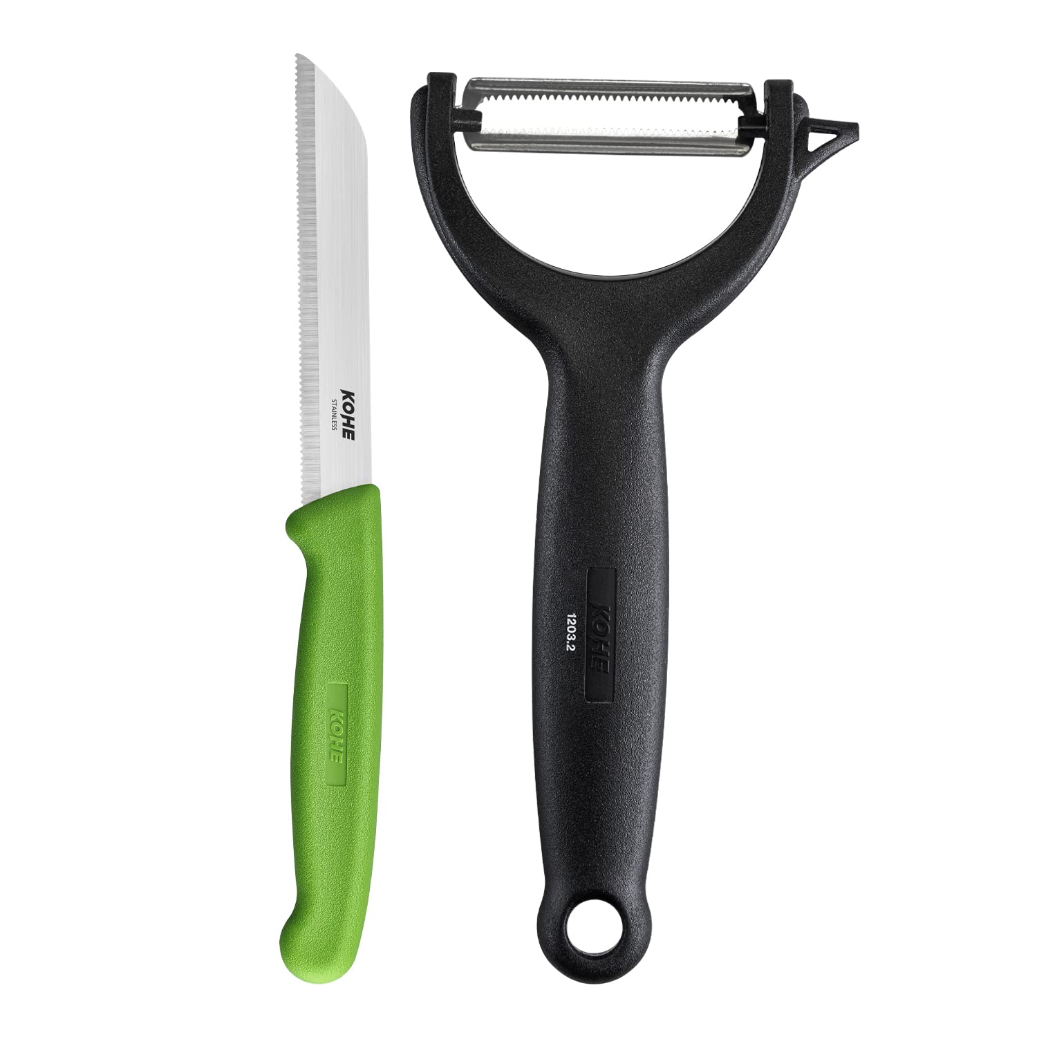 KOHE Standard Serrated Multipurposes Stainless Steel Kitchen Knife Set(Assorted Color) for Chopping Vegetables (Small, 3) (1235.2 (3pcs) + 1203.2 (2 pcs)) (B09RQ1PXVF) Amazon Price History, Amazon Price Tracker