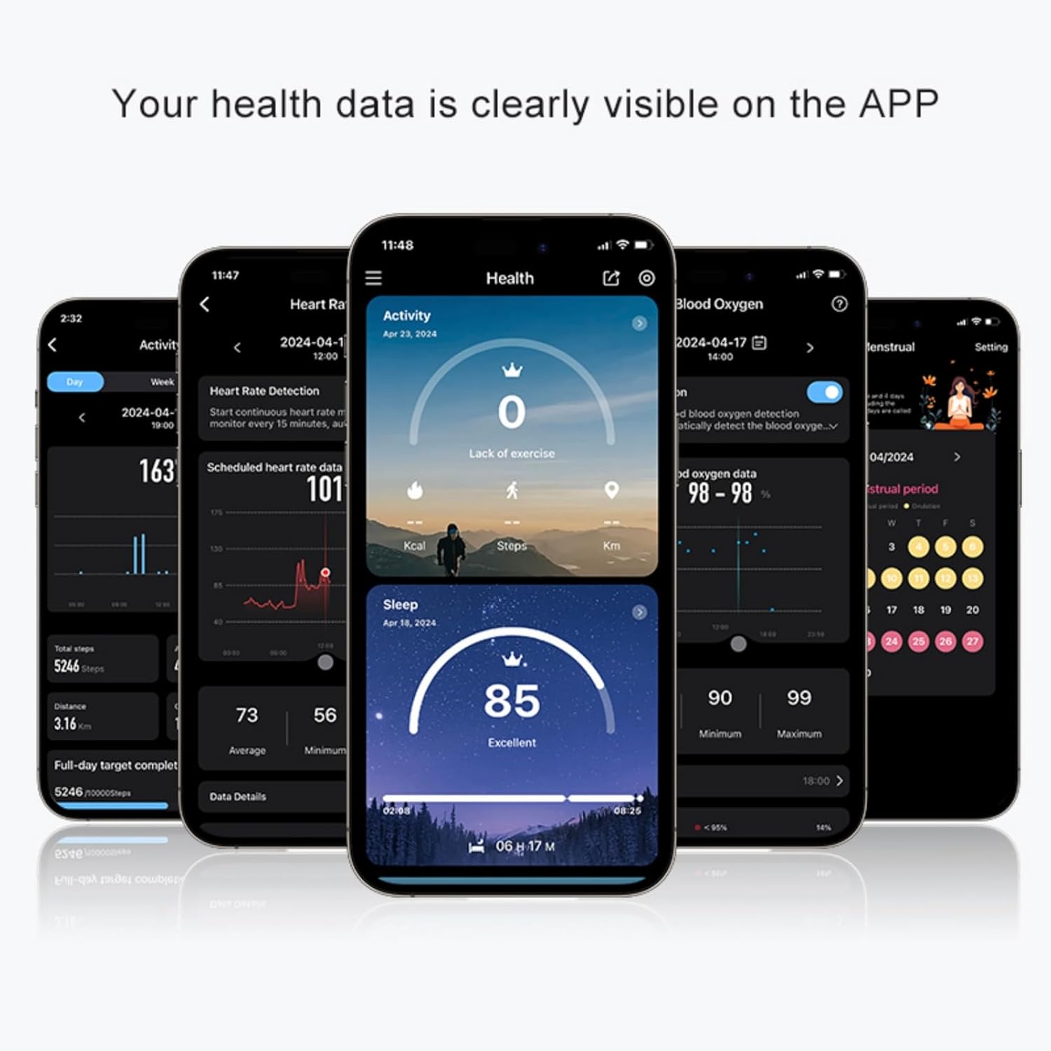 Smart Ring with Display,Waterproof Smart Rings for Men, Health Ring for Monitoring Sleep, Blood Oxygen, Heart Rate, Body Temperature, Daily Exercise, Smart Ring Health Tracker for Women. (Black, 12)