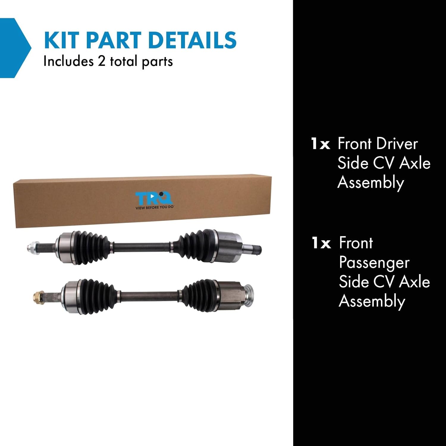 TRQ Front CV Axle Shaft Assembly Set Driver & Passenger Side Compatible with 2017-2021 Honda Civic
