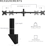 VIVO Premium Dual 21 to 32 inch LCD LED Monitor Wall Mount, Heavy Duty Telescoping Arms, Flush Wall Setup, Fits 2 Screens, Black, MOUNT-TS32B