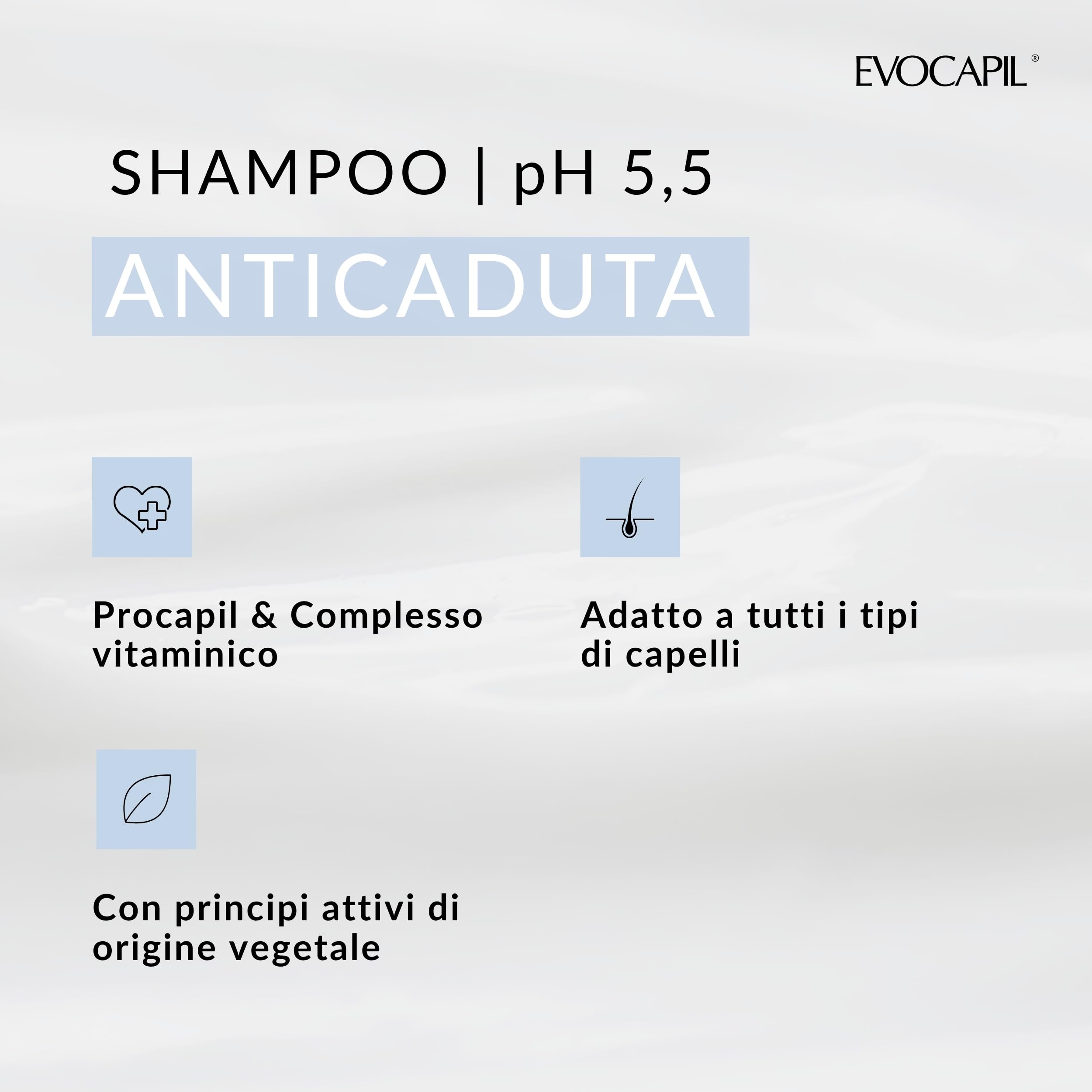 Evocapil Shampoo Anticaduta – 3 × 300 ml – Biotina, Cheratina & Procapil – Cura intensiva per cuoio capelluto – Ideale dopo trapianto capelli