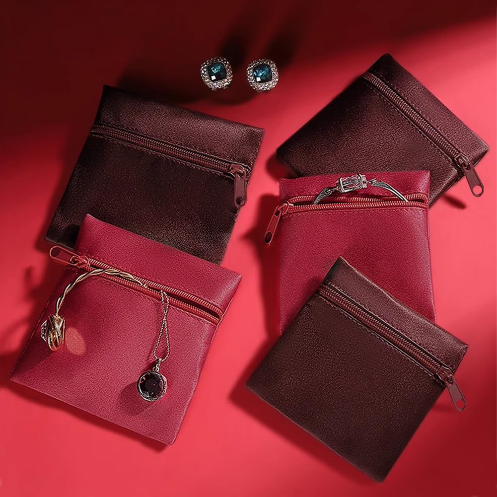 WAYUTO 10PCS Jewelry Pouch with Zipper Travel Jewelry Storage Bag Jewelry Purse Pouch Small Jewelry Pouch for Earrings Rings Bracelets Necklaces