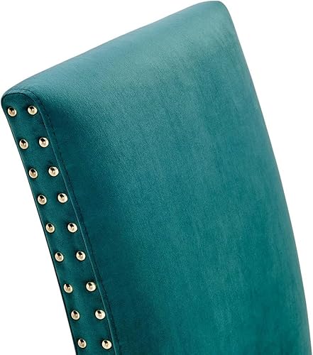 Miniatura 7 de Modway Parcel Performance - Juego de 2 sillas auxiliares de terciopelo para comedor, color verde azulado