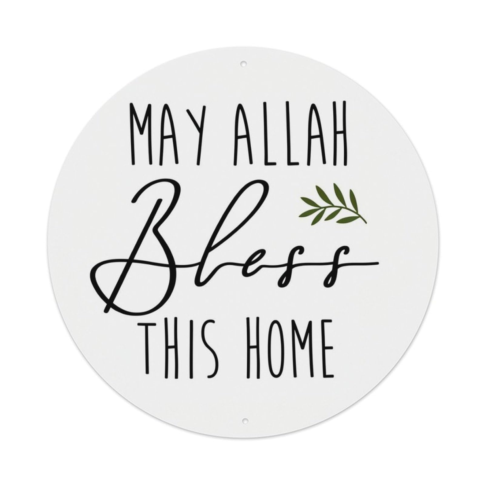 Jdyaojiesheng Vintage May Allah Bless This Home Round Tin Sign Retro Metal Wall Decor Metal Poster, Home Bar Garage Farmhouse Cafe Wall Art Decoration 8X8inch