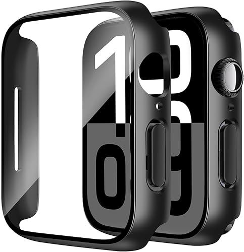 Miniatura 37 de Smiling Paquete de 2 fundas compatibles con Apple Watch Serie 3/Serie 2 de 1.49 pulgadas, protector de pantalla vidrio templado, carcasa rígida