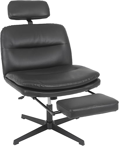 ELECWISH Silla de oficina ergonómica de tela para oficina en casa con soporte lumbar ajustable y altura, silla ejecutiva giratoria de respaldo medio