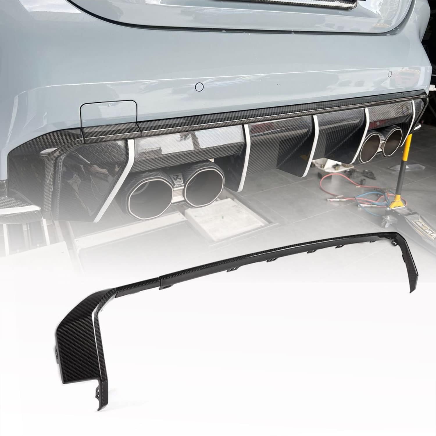 AMNOOL Dry Carbon Fiber Rear Bumper Trims for BMW 3 4 Series G80 M3 G82 G83 M4 2021-2022 2Door 4Door Rear Lower Bumper Lip Diffuser Trim Strip Body Kit Factory Outlet
