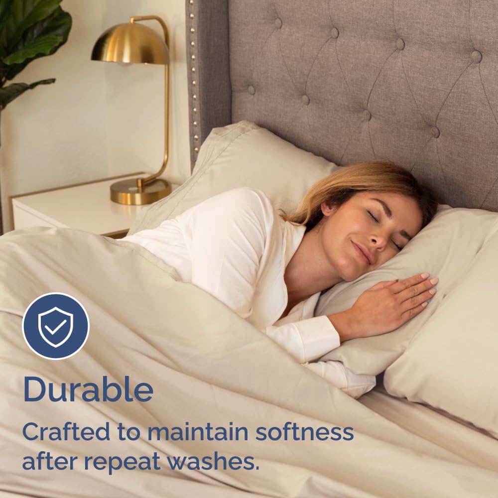 Bulk Case Pack of 10 Sheet Sets - Complete 4 Piece Sheet Sets - Bulk Twin Size Bedding - Wholesale Case Pack for Hotels, Spa & Airbnbs - Deep Pocket & Wrinkle Free - Cooling & Breathable - Twin, Wheat - Image 5