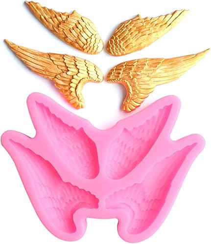 Miniatura 1 de 2 pares de moldes de silicona con alas de ángel para tartas de cumpleaños, arcilla, resina epoxi, decoración de bricolaje