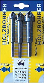 Fisch FSH-134831 Steel Countersink, (3 Pcs. Set Inc. (1/2 in, 5/8 in, 3/4 in))