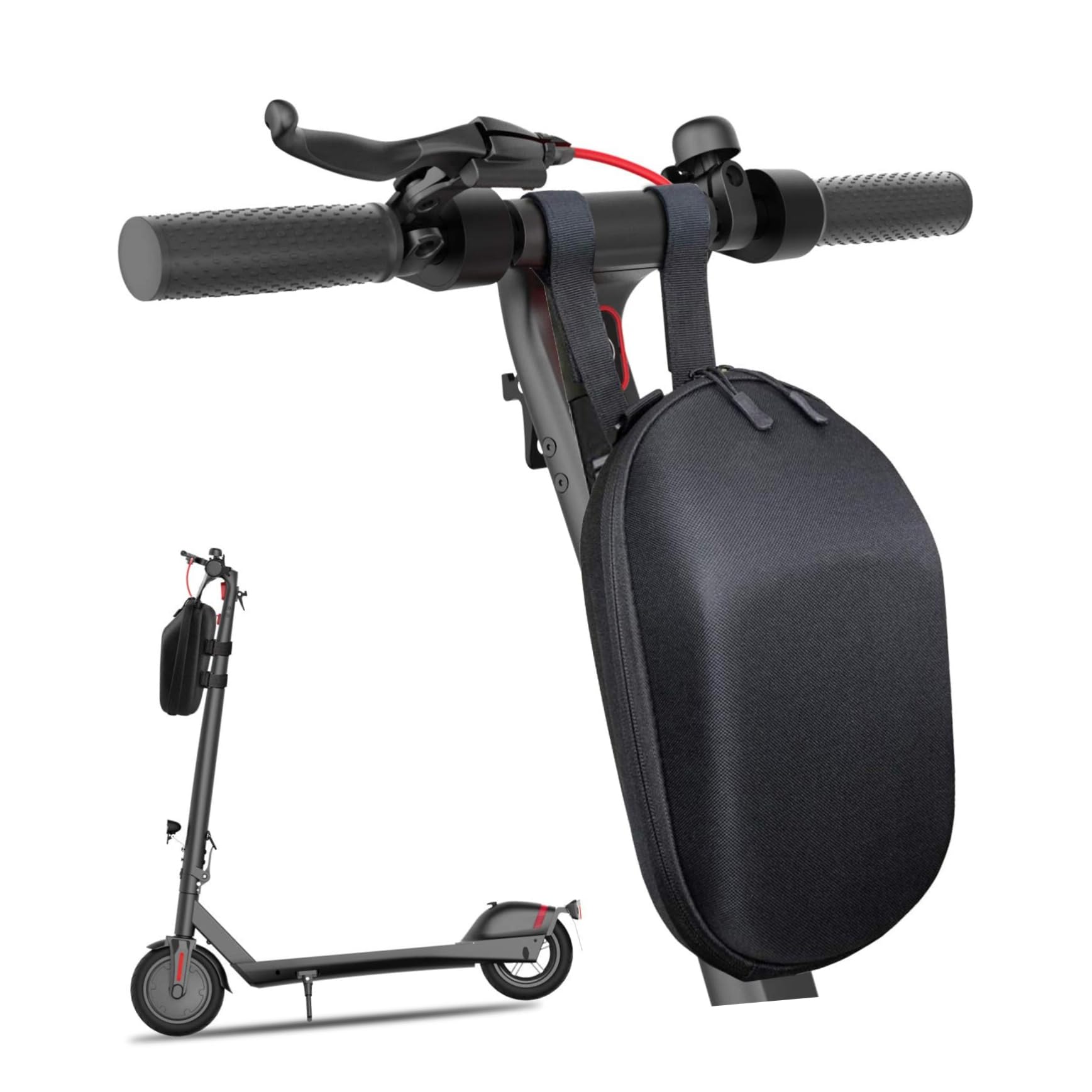 HANABASS Borsa Manubrio Bicicletta Anteriore 1-2l in Pvc Eva Nera | Portatile e Leggerissima, per Uscire in Bici, Protezione per Oggetti, Stile Moderno