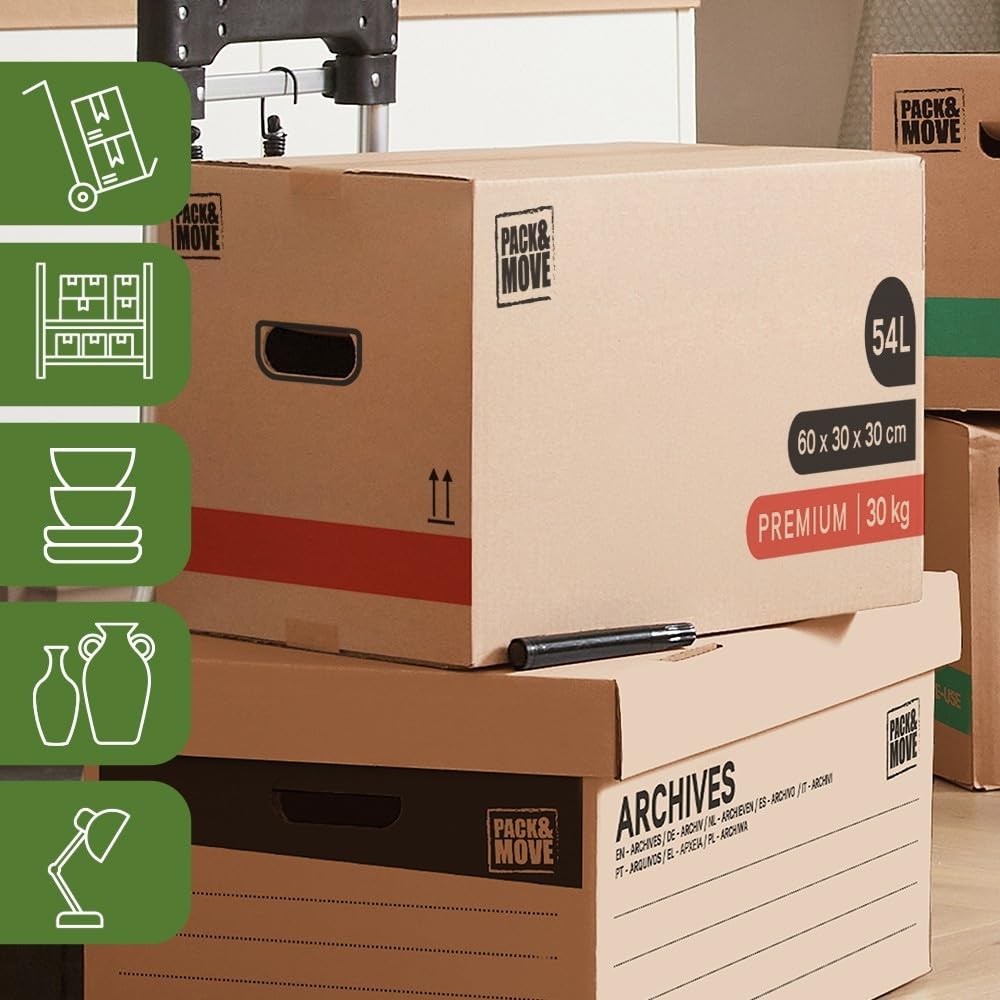 Verhuisservice Verhuisdozen Incl Tape - Extra Sterk Karton - 55l - 15 Stuks