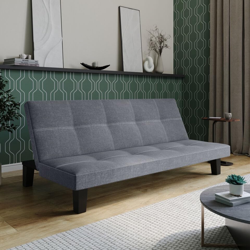 URBNLIVING 2/3-Seater Folding Sofa Bed, Multi-Functional Upholstered Couch, Plastic Legs, Converts to Bed, PVC & Fabric Options, Small Spaces, Relaxation, Comfortable, Space-Saving Furniture