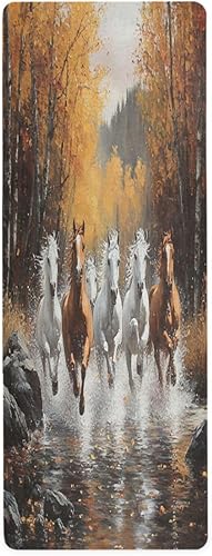 Miniatura 13 de Caikeny Esterilla de yoga con acuarela, tortuga marina, esterilla de ejercicio de fitness con peces marinos, plegable, tapete de entrenamiento para