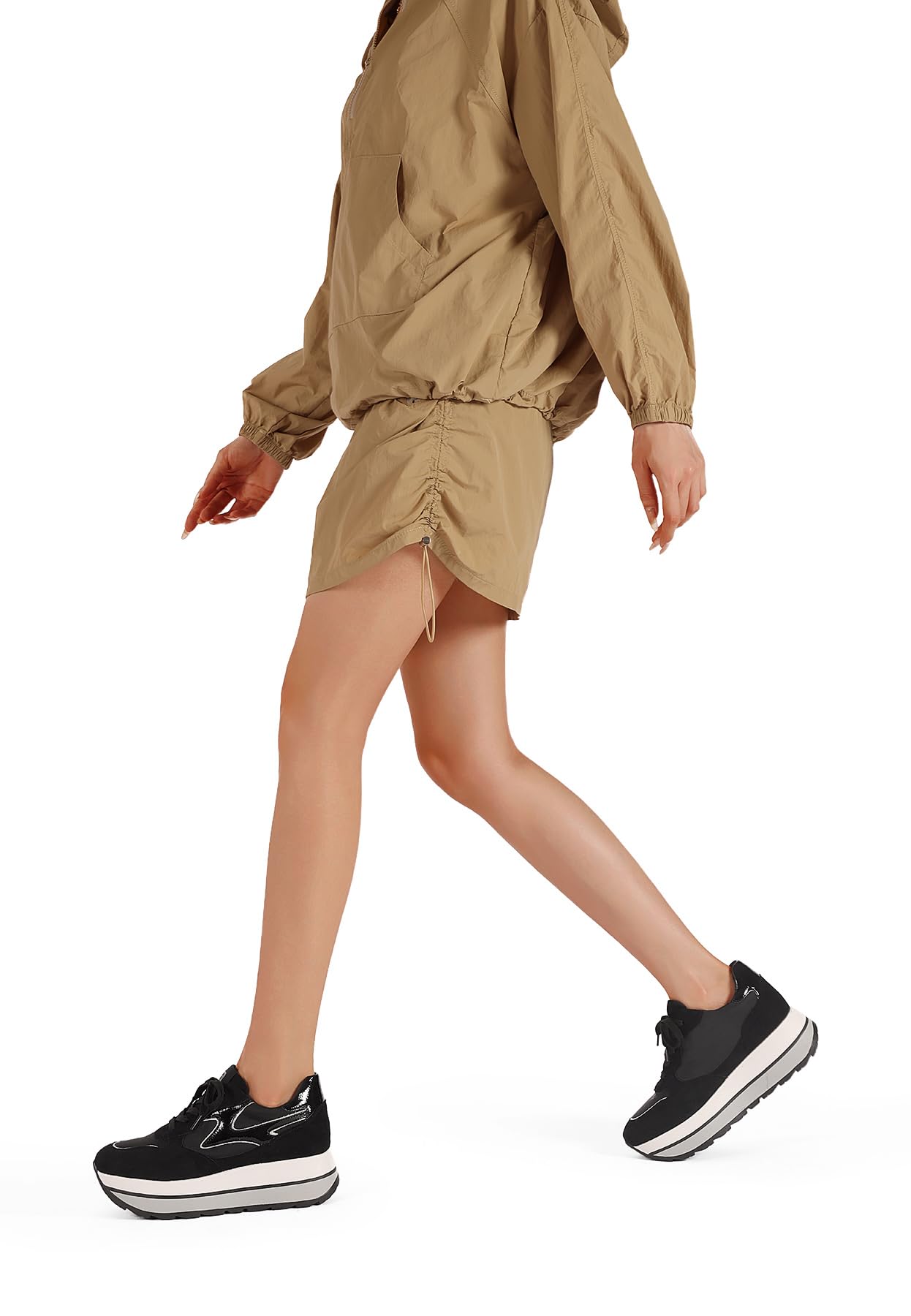 QUEEN HELENA Zapatillas de deporte de plataforma altas y cómodas para mujer X33-19