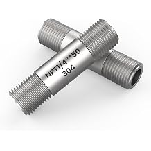 2 Pcs 2 Inch 304 Stainless Steel Nipple Pipe Fitting