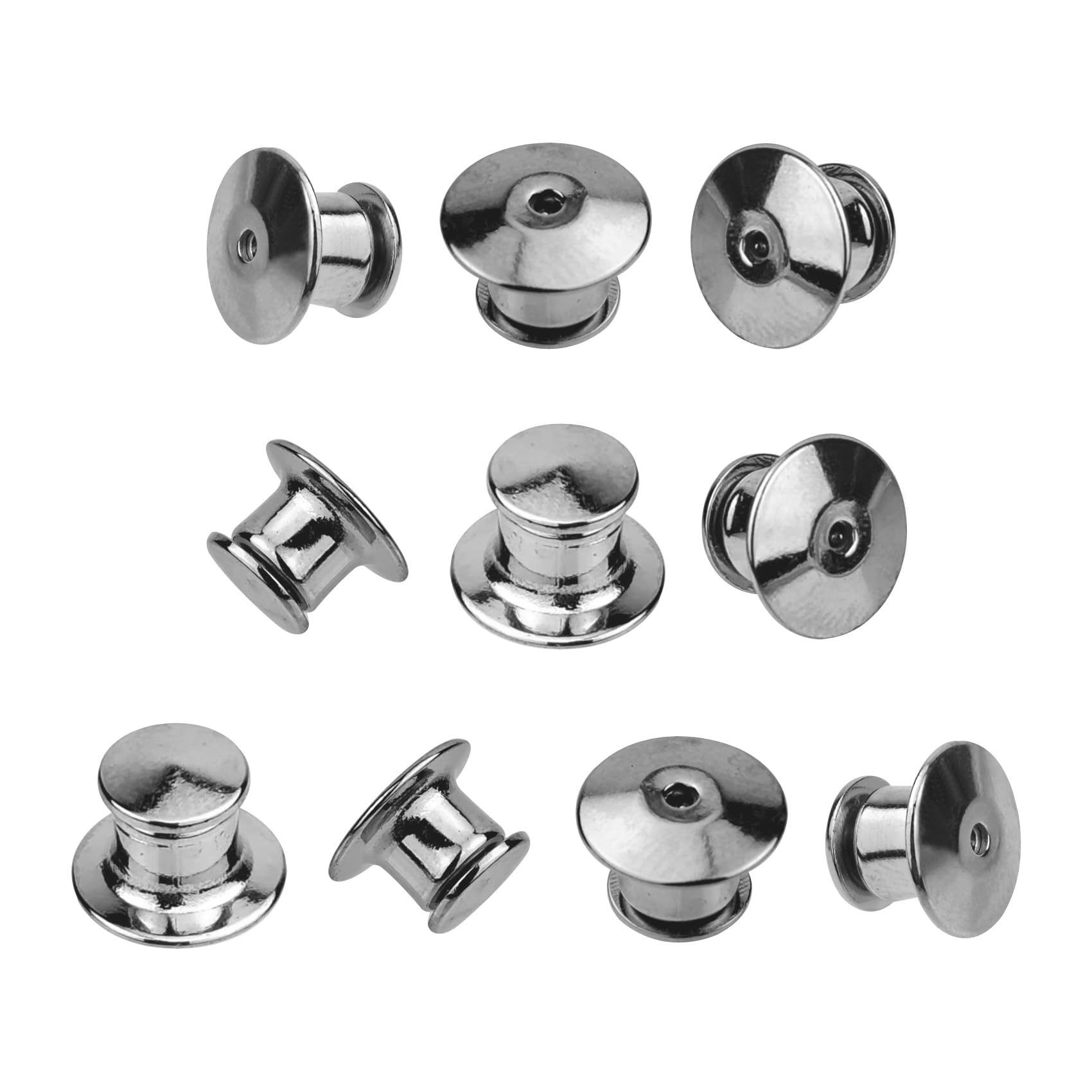 Kkuadcehi 10 PCS Pin Backs, Pins for Backpacks, Pin Backs Locking, Pin Lock, Metal Pin Locks Back for Enamel Pins (10)