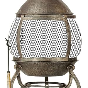 Deckmate Corona 3 Ft High Outdoor Steel Chimenea Fireplace Model 28063