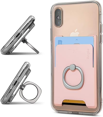 Amazon Co Jp Ringke リングホルダースタンド スマホカードホルダー Suica Pasmo カード入れ 財布ケース 定期入れ パースケース スマホ カードケース カードスロット付き リング付き 360度回転リングホルダー 背面カードホルダー 名刺入れ スマホケース カード収納