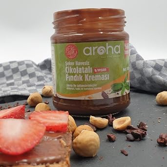 Aroha Sugar-Free Spreadable Chocolate Hazelnut Cream - Stevial, Ketogenic - 180 Gr