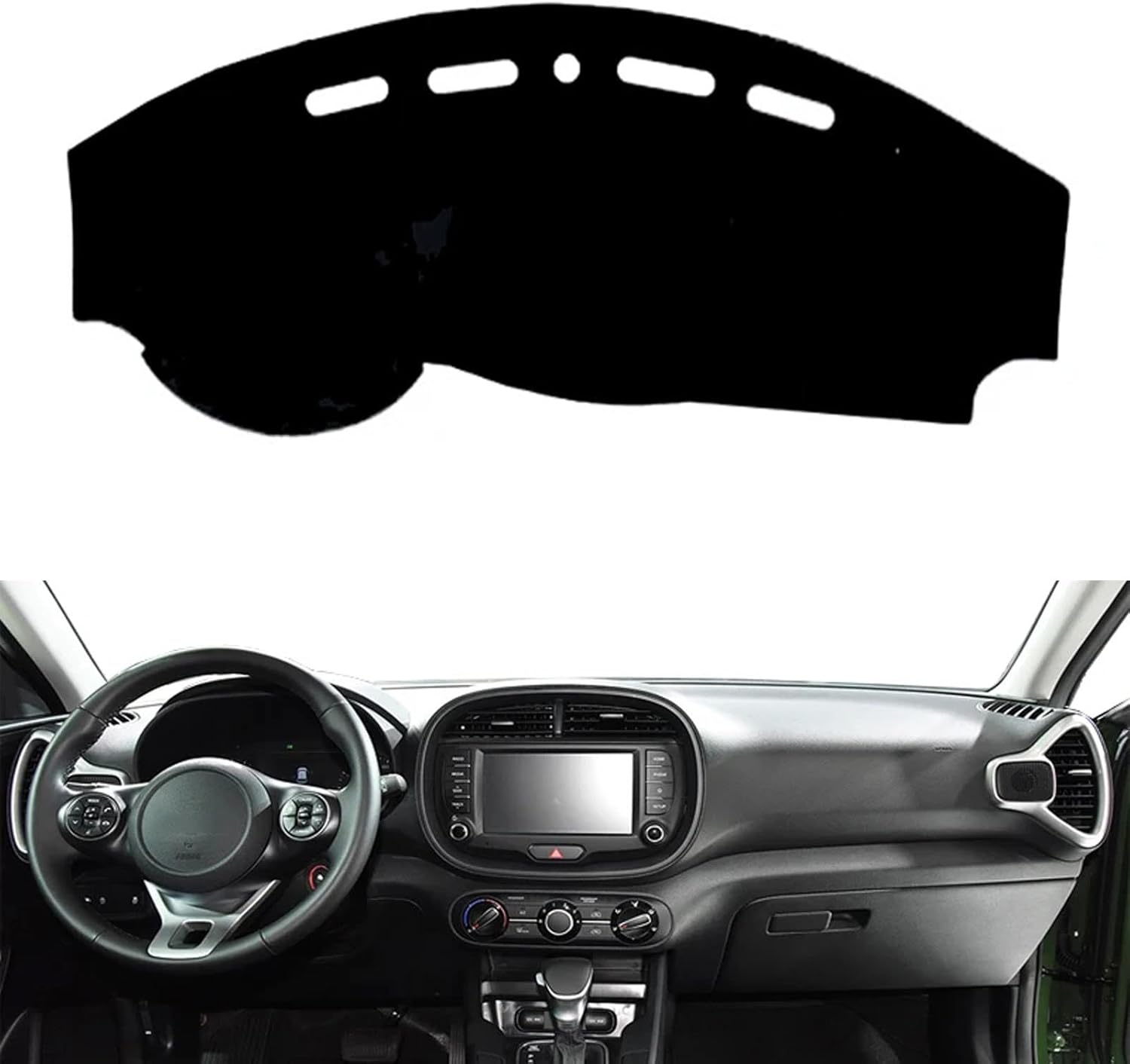 Fit for Kia Soul 2019-2024 LHD, Dash Cover, Multifunction Car Dash Board Cover Mat, Black Dashboard Cover, Car Parts