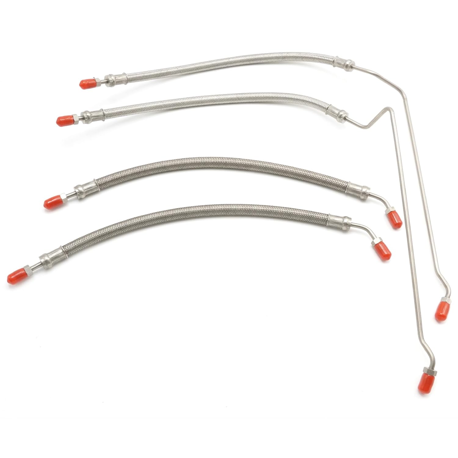 Saihisday 4Pcs 32-864588 Trim Tilt Hydraulic Ram Cylinder Hose Kit, Replacement for Mercruiser Alpha One with Trim Cylinder 15-9/16", Replaces 32-864589