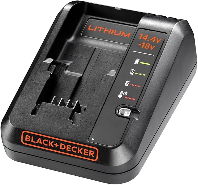 BLACK+DECKER BDC1A-GB Cordless Fast Charger for Power Tools with 2 Years Guarantee, 14.4-18 V, 16.6 x 14 x 9.4 cm, 1-Piece