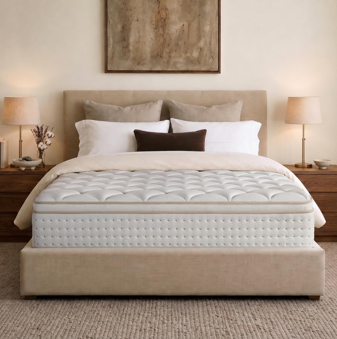 Photo 1 of Queen Mattress, 14 Inch Hybrid Mattress with Memory Foam , Medium Firm,