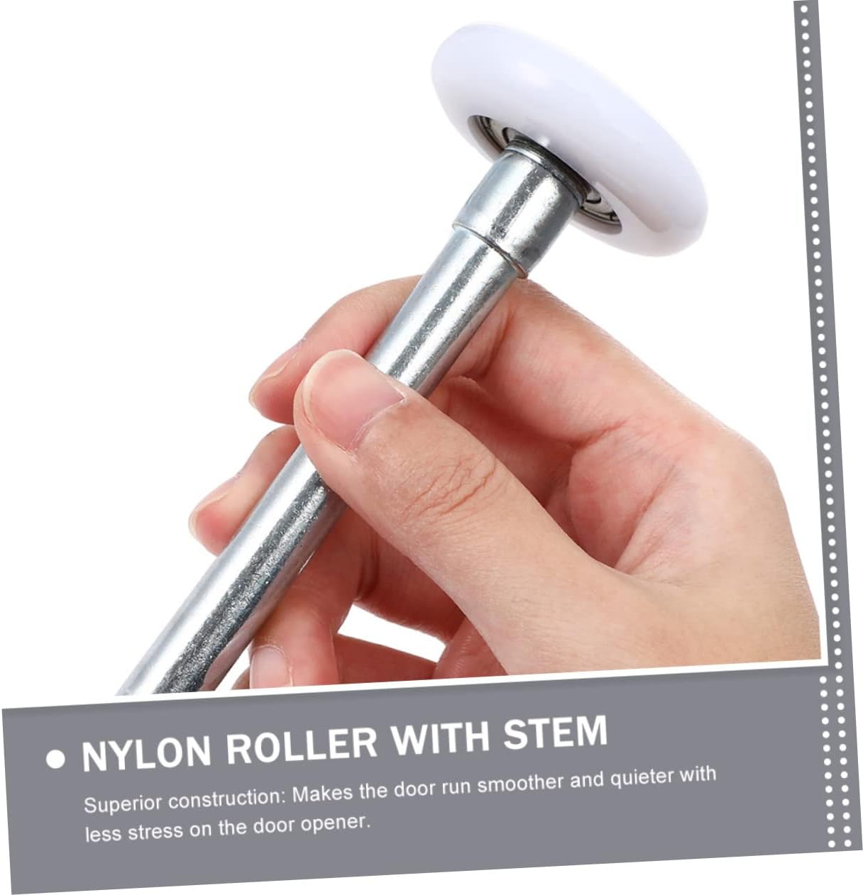 8pcs Quiet Nylon Garage Door Roller with Stem Smooth Replacement Rollers for Standard Residential Doors Durable and Easy to Install with Sealed Covers