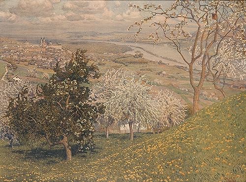 Toile murale abstraite Gustav Jahn : réveillez un mur blanc de salon avec le Printemps