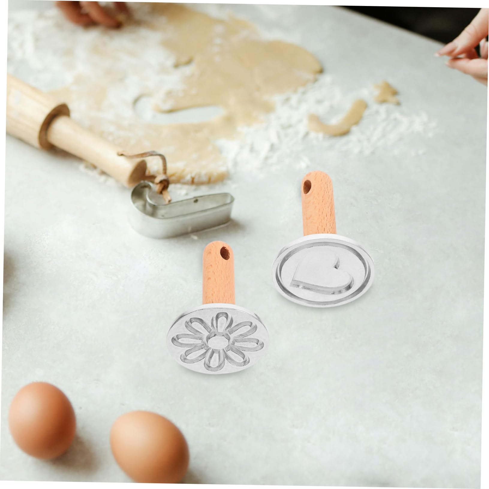 MAGICLULU 4 Set Di Timbri Per Biscotti Per Biscotti Riutilizzabili Forniture Per La Cottura Per Biscotti 3d Per Utensili Da Forno 2 Pezzi * 4