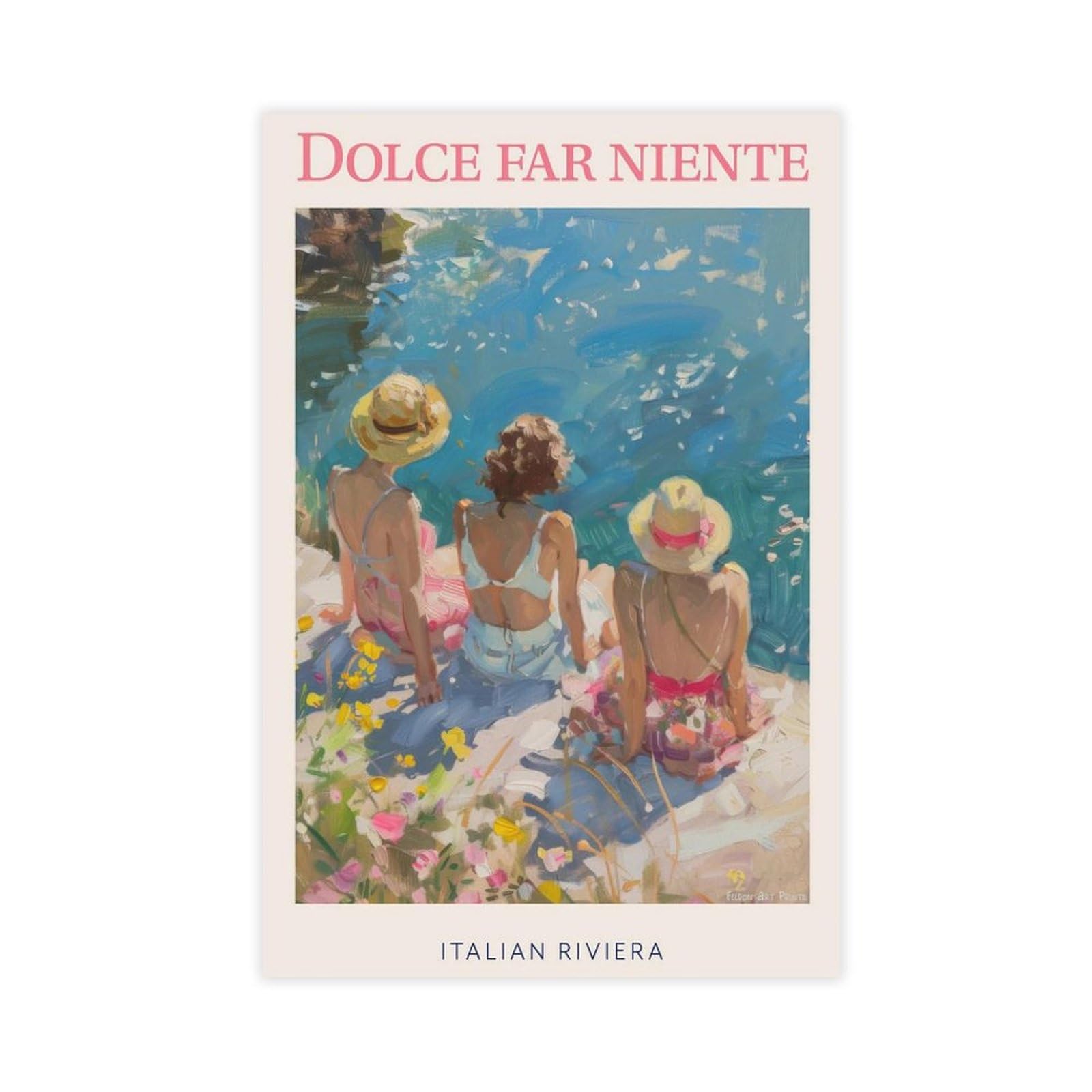 NFFBGFD Dolce Far Niente, Italian Summer Poster Canvas Poster Bedroom Decor Landscape Decor Gift 12x18inch(30x45cm)