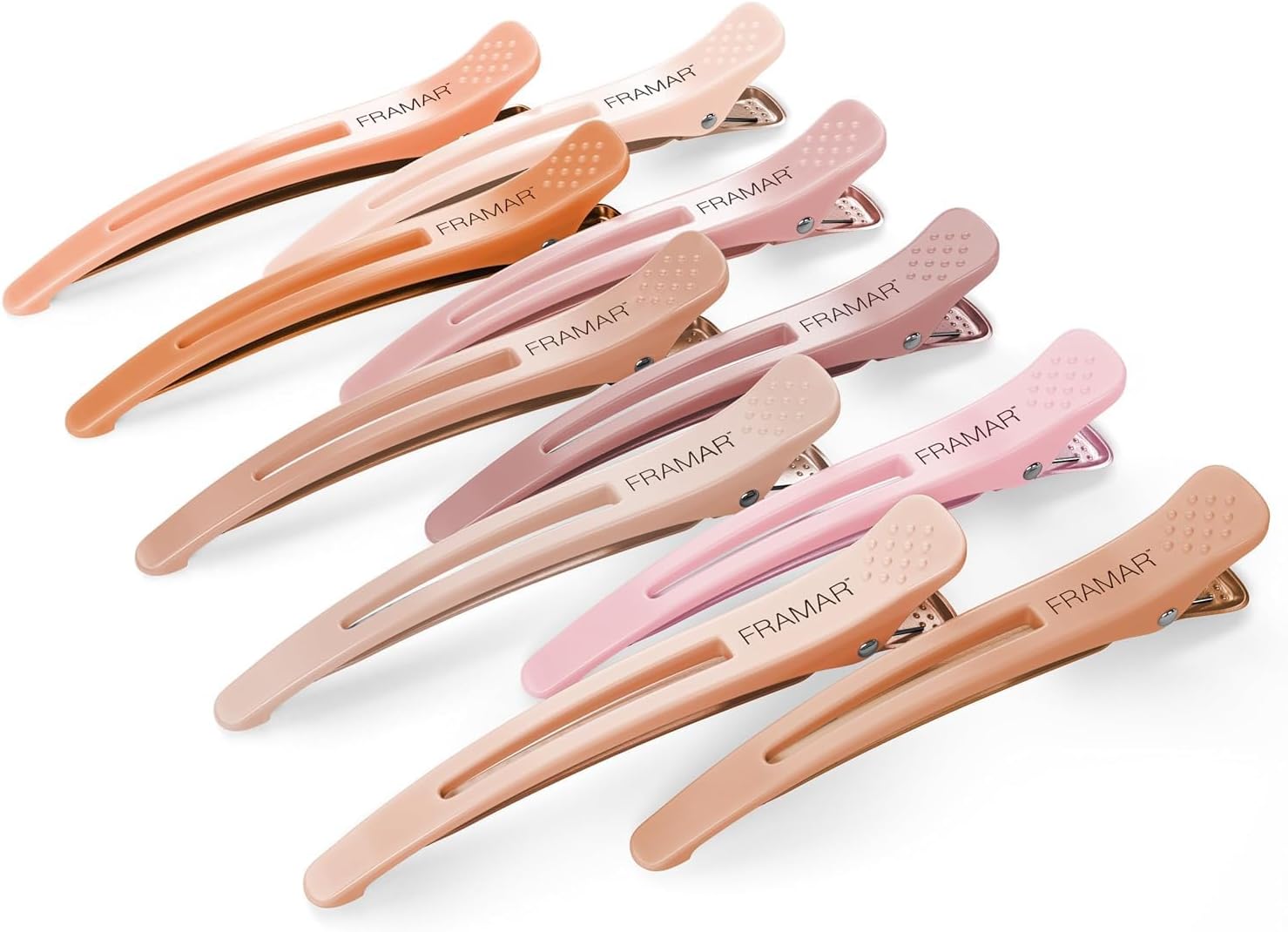Framar Neutral Creaseless Hair Clips 10 pack – Professional Salon Hair Clips for Styling Sectioning, Hair Styling Clips, Hair Clip For Sectioning, Hair Sectioning Clips – Prevents Creases Or Dents