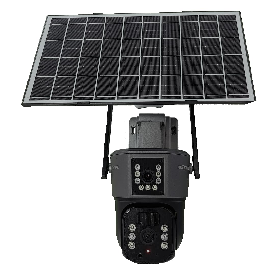 Hixecure 3MP+3MP Smart Linkage 4G Solar PT Battery Outdoor 360° CCTV Camera/Dual Camera/Full Color Night Vision/ 18000maH | Pan & Tilt | Two Way Audio | Surveillance for Agriculture | (B0D3F8794S) Amazon Price History, Amazon Price Tracker