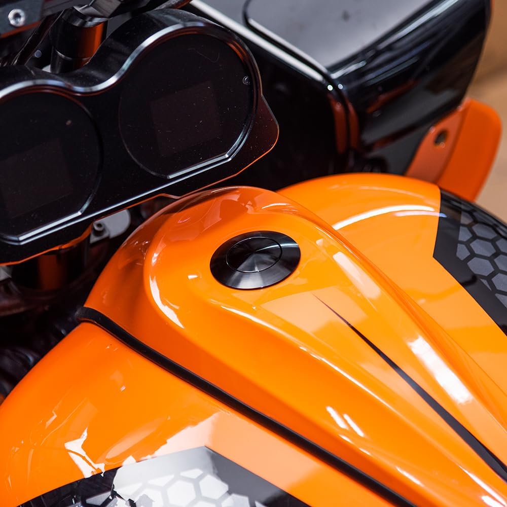 Flush Pop Up Gas Tank Cap, CNC Motorcycle Fuel Gas Oil Tank Cap Compatible With Harley Softail Street Bob Road King Low Rider Fat Bob Dyna, Harley 2014-2022 Street Glide, Road Glide (Black)