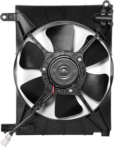 Miniatura 6 de GM3117105 Conjunto de ventilador de aire acondicionado de refrigeración para radiador estilo fábrica compatible con Chevrolet Aveo 2004, 12V, negro