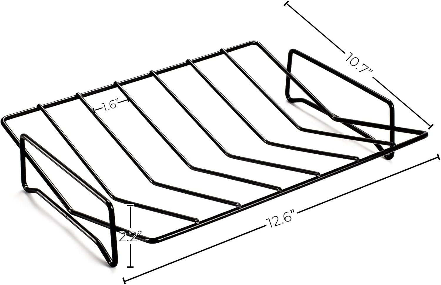 Rib Rack for Smoking, Turkey Roasting Rack, Can Be Used On Both Sides 12×10" Black