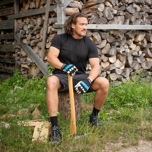 HÖGERT TECHNIK Spaltaxt 2000g mit Hickory-Holzgriff und gehärtetem Stahl für effizientes Holzspalten – Bild 5