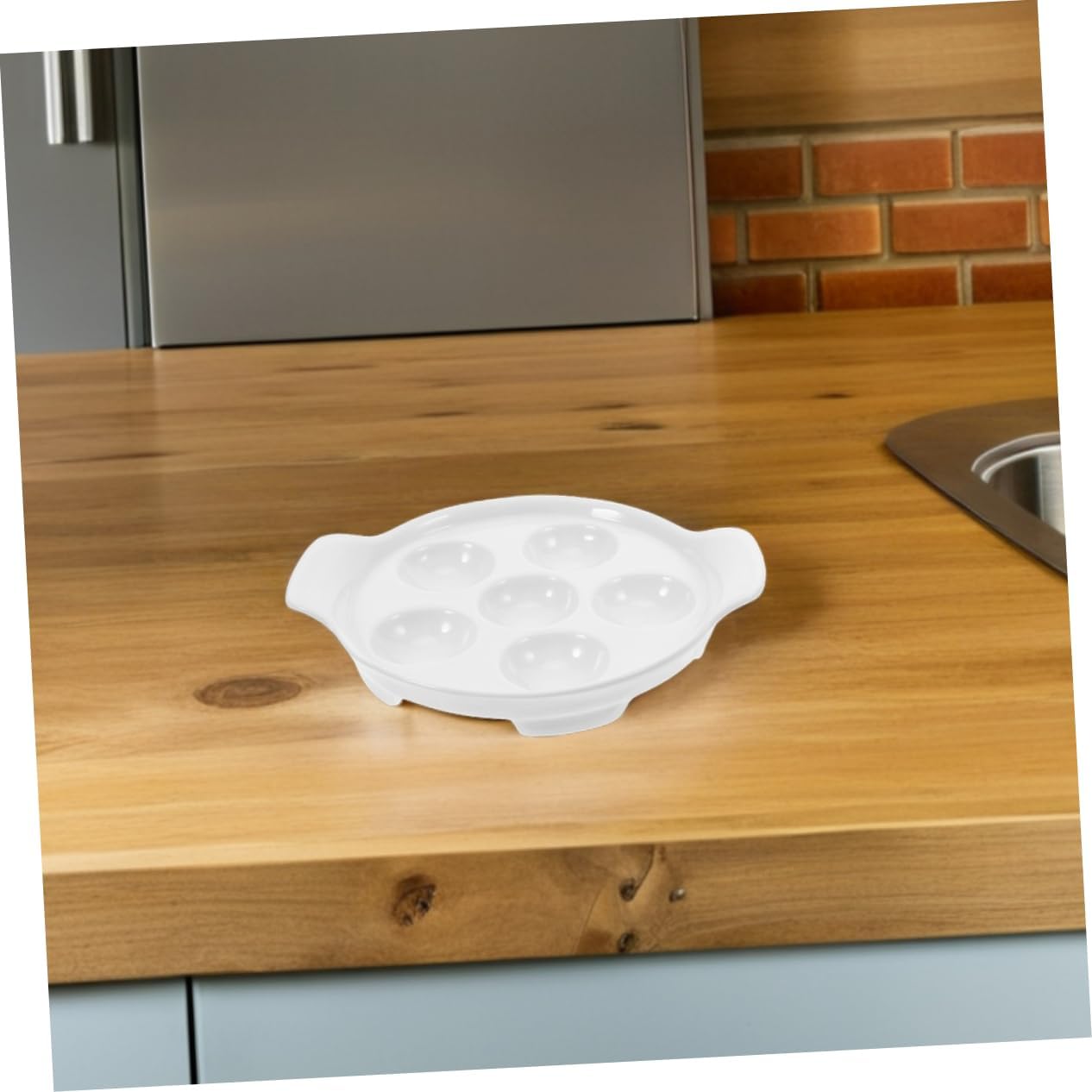 Cabilock 2Pcs Porcelain Escargot Plates Baking Dish with Handle for and Family Dinners and Oven