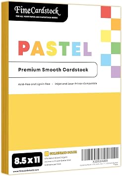 Goldenrod Pastel Color Card Stock Paper, 67lb Cover Medium Weight Cardstock, for Arts & Crafts, Coloring, Announcements, Stationary Printing at School, Office, Home | 8.5 x 11 | 50 Sheets Per Pack