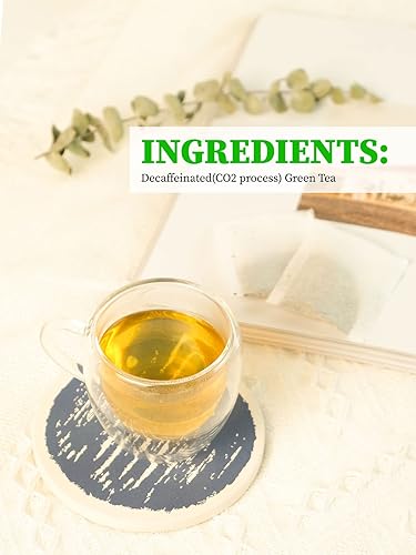 Miniatura 4 de TeeLux Bolsas de té verde descafeinado, té verde descafeinado puro, súper antioxidante, 100 bolsas de té para té caliente y helado