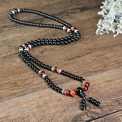 Amorwing 108 Mala Beads Semi Precious Gems Onyx Tiger Eye Wrap Bracelet Necklace #TOP2