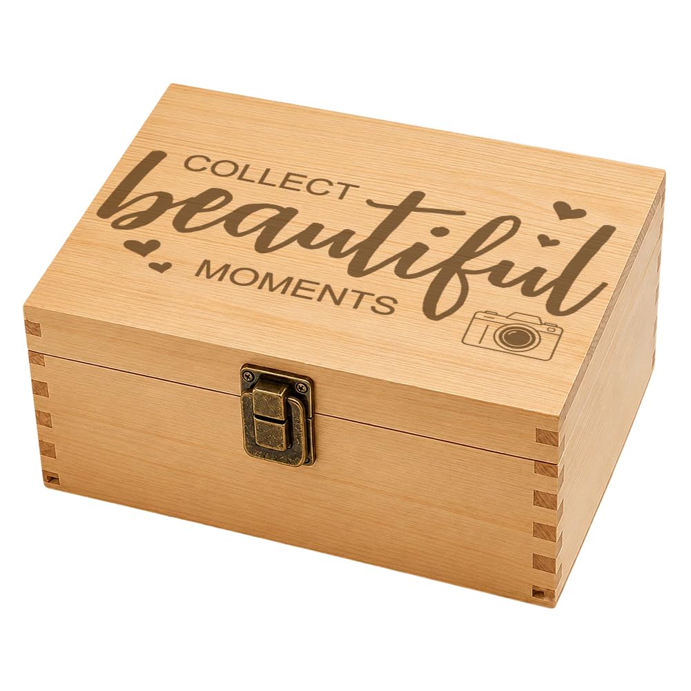arricraft 1Pc Boîte de Souvenirs en Bois, Beautiful Moments Coffret Baptême