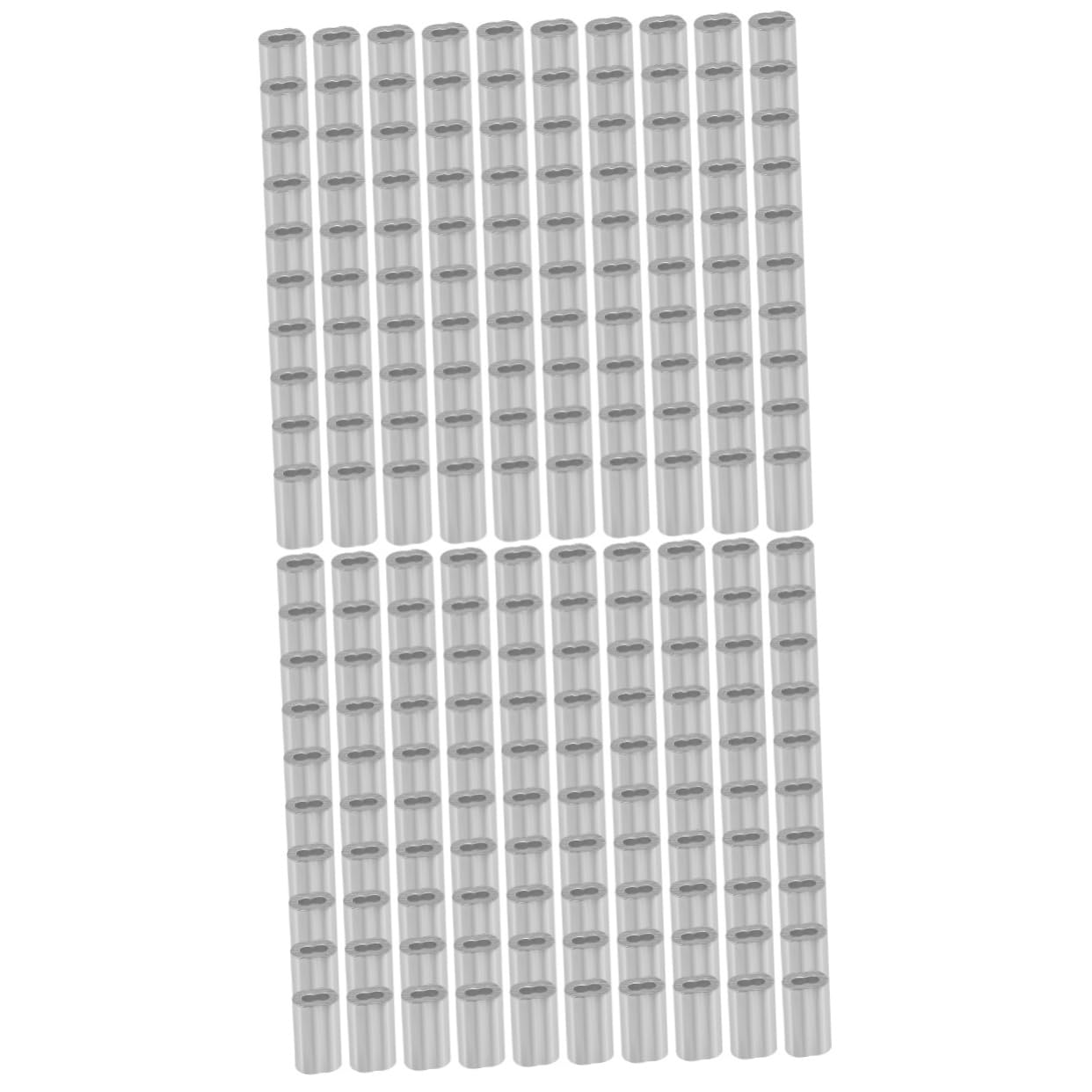MUCKLILY 2sets Aluminum Crimp Loop Sleeve Wire Rope Crimps Simple Structure Sturdy Aluminum Easy to Carry and Store 100pcs*2