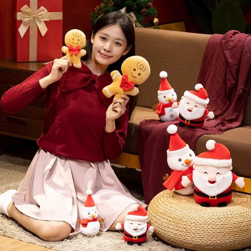 Image of Tickles Santa Claus Smiling Beard Look Soft Stuffed Plush Toy for Kids Boys & Girls Christmas Day (Size: 20 cm Color: Red)