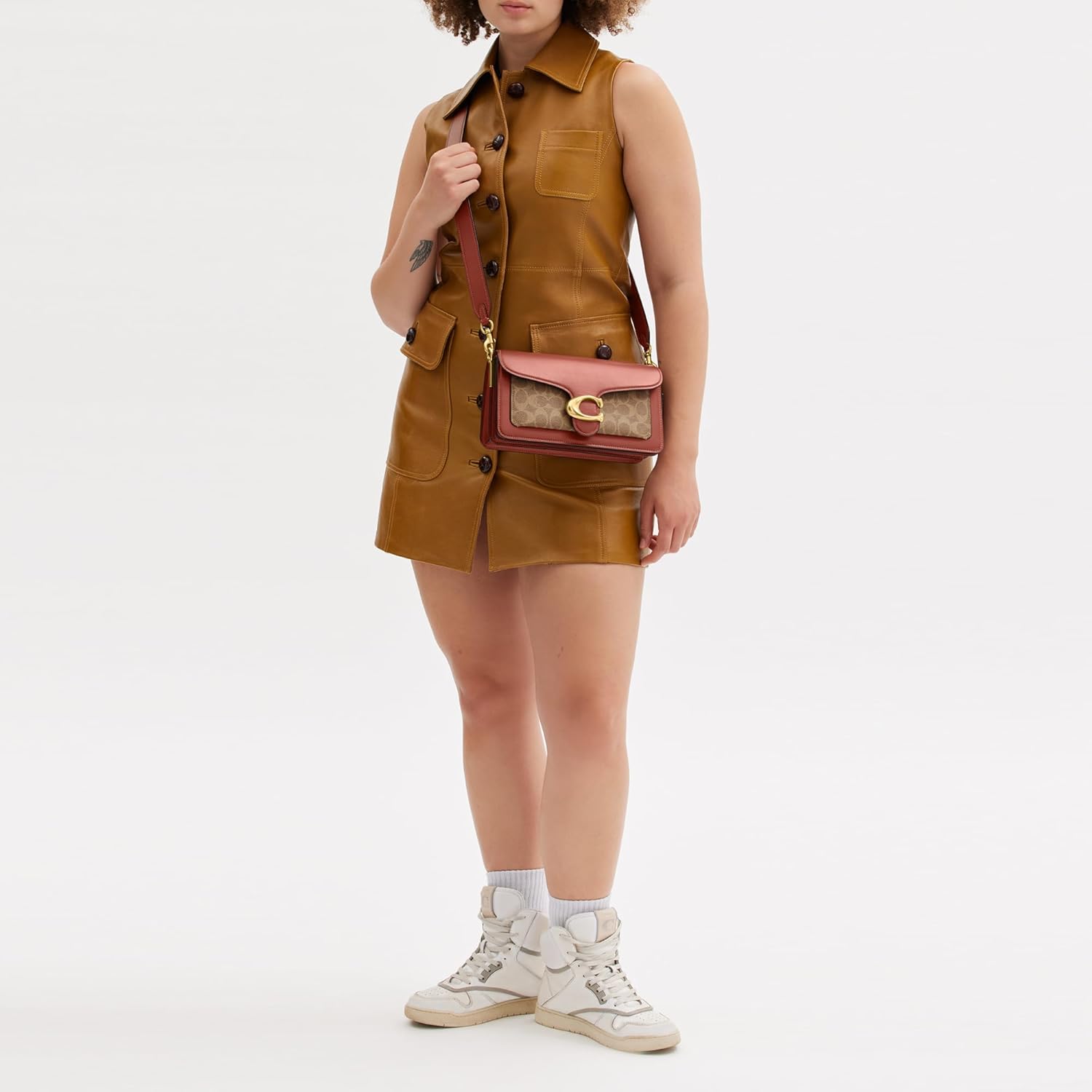 COACH Coated Canvas Signature Tabby Shoulder Bag 26 Tan Rust One Size - Image 2