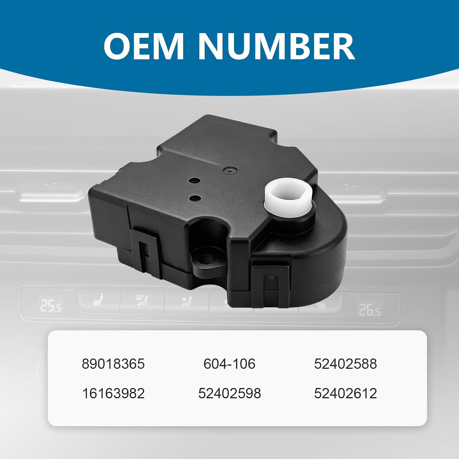 HVAC Blend Door Actuator Compatible with Chevy Silverado 1500 2500 3500 GMC Sierra 1500 2500 3500 Yukon Cadillac Buick Pontiac Oldsmobile Hummer Replaces 604-106 52402588 89018365