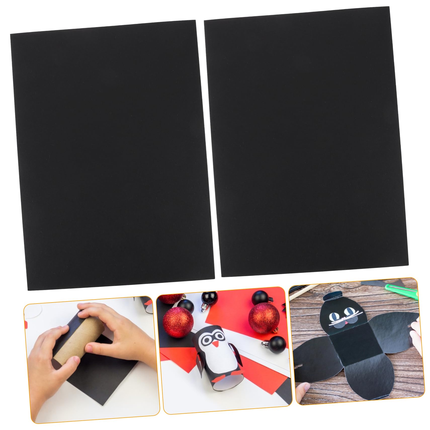 Papier Cartonné D'art Noir 100 Pièces A4 pour Loisirs Créatifs